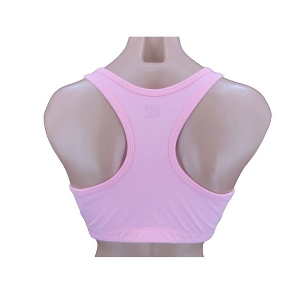 Moving Comfort Pink Sports Bra 36C 36 C Racer Back Dri Layer Logo Athletic - Picture 12 of 14